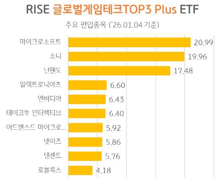 RISE 글로벌게임테크TOP3PLUS ETF 포트폴리오